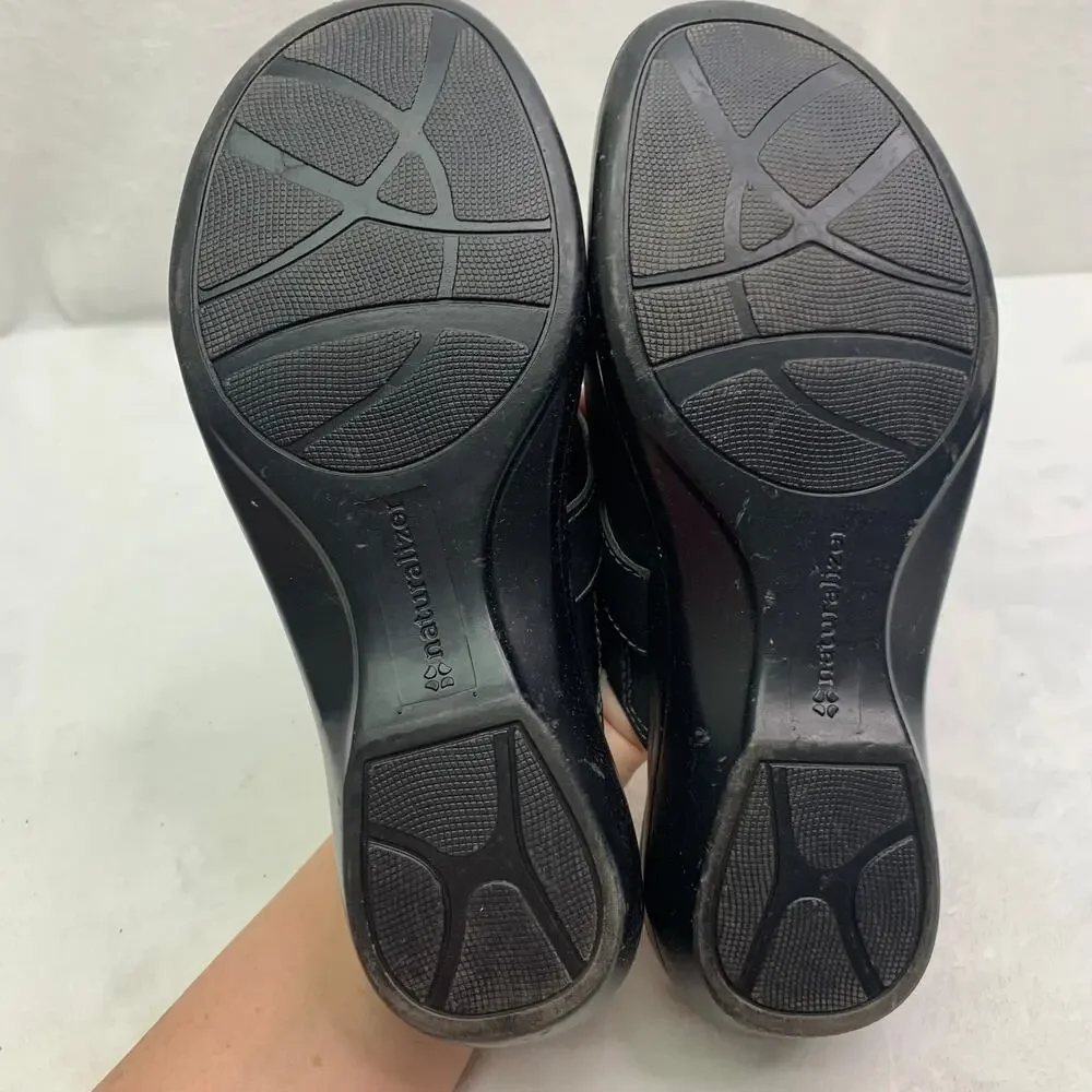 Naturalizer Lial 2 Black Leather Mule Slip On Clogs Womens Sz 8 Comfort Sandal